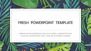 新鮮な緑の葉の背景 - PowerPointテンプレート