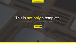 Vento de revista amarelo preto Modelos de PowerPoint