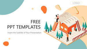 Template PowerPoint Latar Belakang Membaca 2.5D Warna