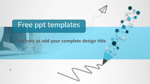 Templat PowerPoint Pola Pensil Biru