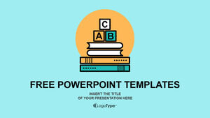 ABC Letter Blocks on Books Szablony PowerPoint