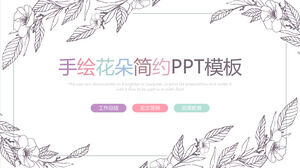 เทมเพลต PPT ง่าย ๆ ของดอกไม้ที่วาดด้วยมือ