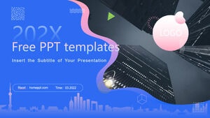 流体几何风格商务PowerPoint模板