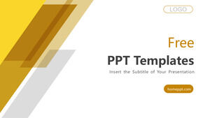 Yellow Slash Background Business PowerPoint Templates