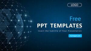 抽象球體技術風格PowerPoint模板