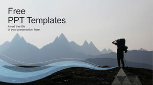 Modelos de PowerPoint de Tema de Caminhadas e Viagens