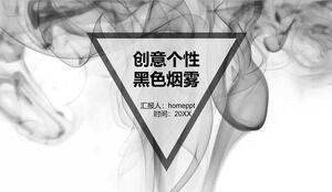 Download PPT template for creative and personalized black smoke background