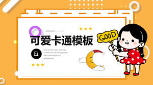 Téléchargement gratuit du modèle PPT pour fond de fille de dessin animé mignon