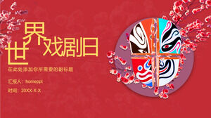 Template PPT untuk Hari Drama Sedunia di latar belakang Facebook