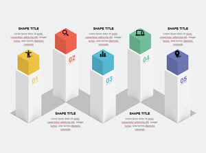 3D-Building-Zigzag-PowerPoint-テンプレート