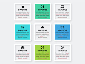 Modelos de matriz múltipla quadrada do PowerPoint