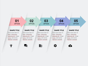 水平箭头步进到步进 PowerPoint 模板