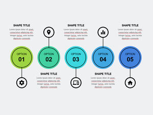 圓形內線水平列表PowerPoint模板