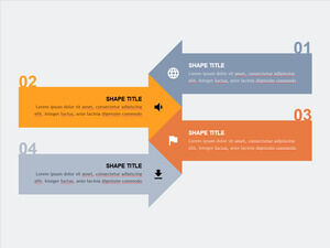 Modelli PowerPoint da freccia a faccia orizzontale