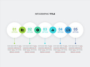 Modelos de PowerPoint de lista encadeada de círculos