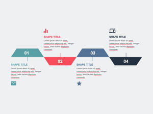 Trapesium-Daftar-Horisontal-PowerPoint-Templat