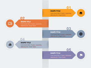 ジグザグ-垂直-リスト-PowerPoint-テンプレート