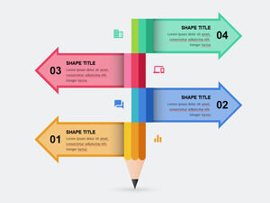 ดินสอ-แบ่ง-ลูกศร-PowerPoint-แม่แบบ