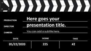 Russe. Thème de présentation gratuit Clapperboard. Modèle mis à jour.