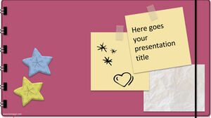 Șablon Fry, caiet drăguț cu note lipicioase colorate.