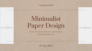Minimalist Kağıt Tasarımı Ücretsiz Sunum Şablonu – Google Slaytlar Teması ve PowerPoint Şablonu