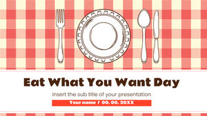 Eat What You Want Day Kostenlose Präsentationsvorlage – Google Slides-Design und PowerPoint-Vorlage