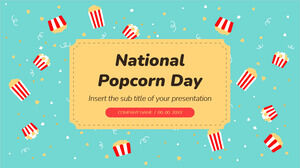 National Popcorn Day Design di presentazione gratuito per il tema Presentazioni Google e modello PowerPoint