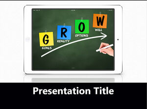 Template iPad GROW Chalkhand White PPT gratis