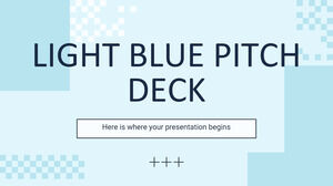 Hellblaues Pitch-Deck