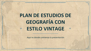 Piano di lezione di geografia in stile vintage