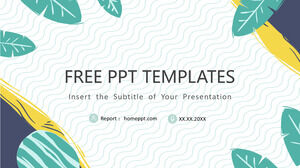 Cartoon-grünes Blatt-Business-PowerPoint-Vorlagen