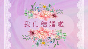 PPT template of wedding theme with flowers all the way