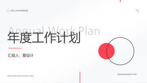 PPT-Vorlage des jährlichen Arbeitsplans im euro-amerikanischen Stil mit minimalistischer Geometrie