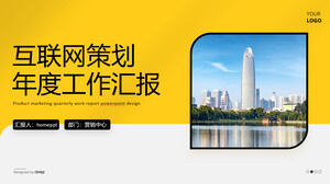 Șablon PPT pentru raportul anual de lucru al internetului în stil geometric de modă