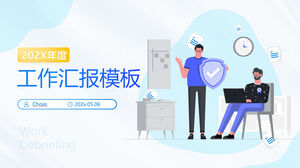 Mały, świeży, płynny, geometryczny, ilustracja, styl, raport z pracy, ogólny, komercyjny, szablon ppt