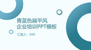 Modello ppt di formazione aziendale vento geometrico piatto blu