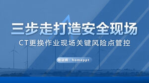 Dreistufiger Aufbau einer ppt-Vorlage für die Produktion von Sicherheitsanlagen für die Stromversorgung