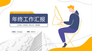 PPT-Vorlage für den Arbeitsbericht zum Jahresende der Illustration der Flüssigkeitsleitung