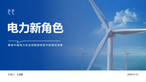 Szablon PPT do raportu z pracy w zakresie niebieskiej energii i zarządzania