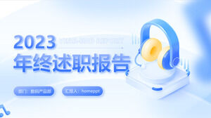 Elegante und frische ppt-Vorlage für den Jahresabschlussbericht im Business-Stil