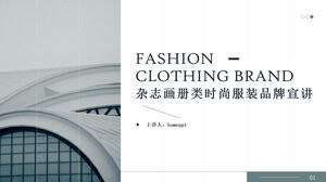 Modelo PPT para publicidade de marca de roupas da moda estilo álbum de revista