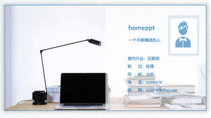 Mavi canlandırıcı kişisel özgeçmiş ppt şablonu