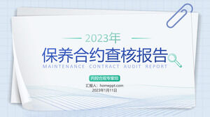 Modelo ppt do relatório de auditoria do contrato simples de manutenção de ar fresco