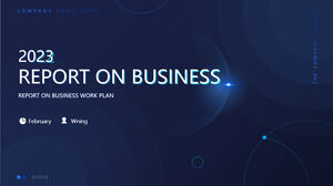 เทมเพลต ppt สไตล์ธุรกิจองค์ประกอบทางเรขาคณิตชุดสีน้ำเงิน