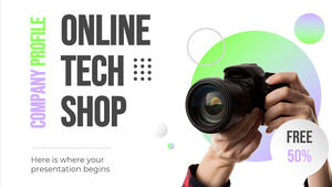 Tech Shop 회사 프로필용 무료 파워포인트 템플릿