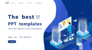 Blue Technology Business için Ücretsiz Powerpoint Şablonu