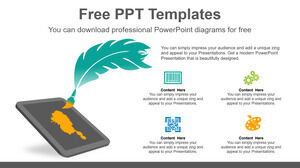 เทมเพลต PowerPoint ฟรีสำหรับ Feather Nib