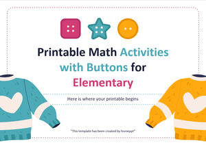 Activités mathématiques imprimables avec des boutons pour le primaire