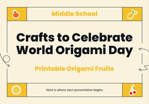 Artisanat du collège pour célébrer la Journée mondiale de l'origami - Fruits origami imprimables