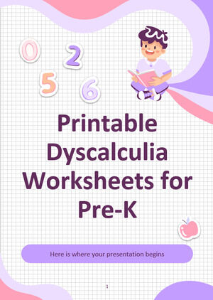 Druckbare Dyskalkulie-Arbeitsblätter für Pre-K